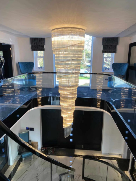Zynella Crystal Spiral Staircase Ceiling Chandelier