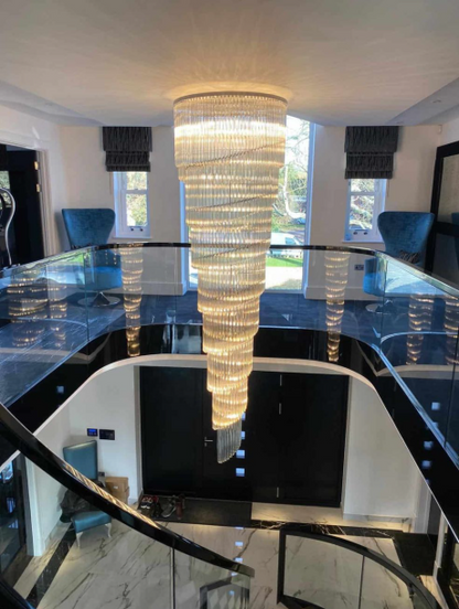 Zynella Crystal Spiral Staircase Ceiling Chandelier