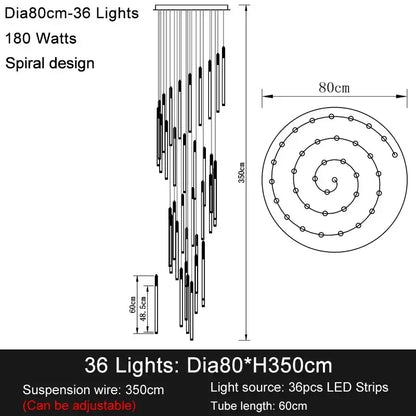 Zynella Apex: Grand Loft & Staircase LED Chandelier