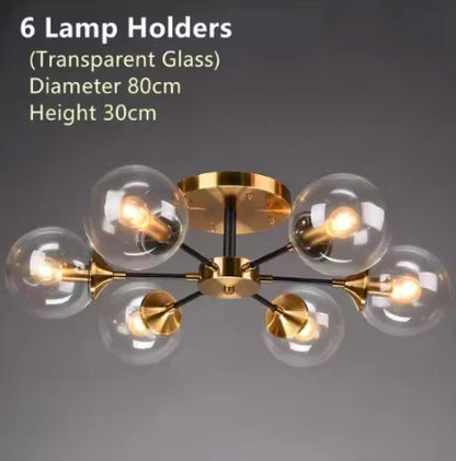 Jade Glass Ball Modern Chandelier