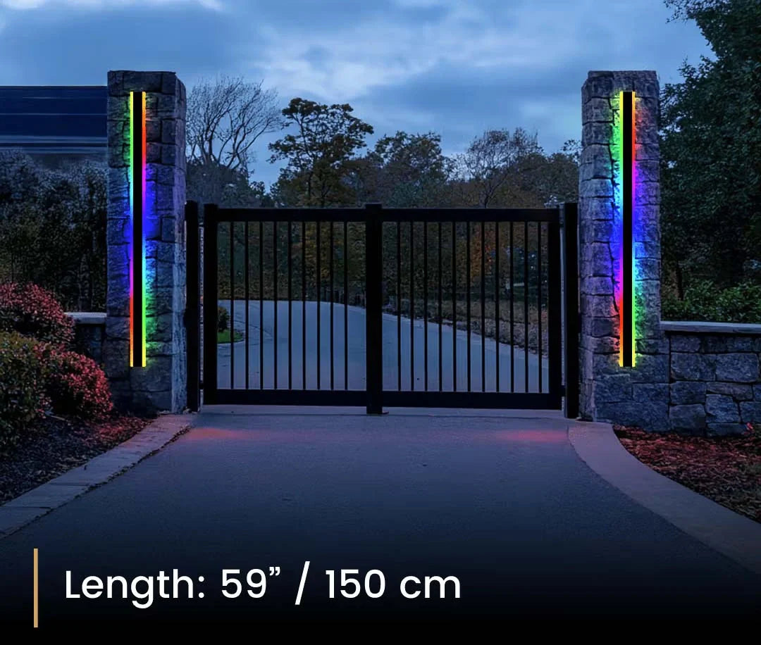 Zynella Chroma: Smart WiFi RGB Linear Outdoor Sconce (IP65 Waterproof)