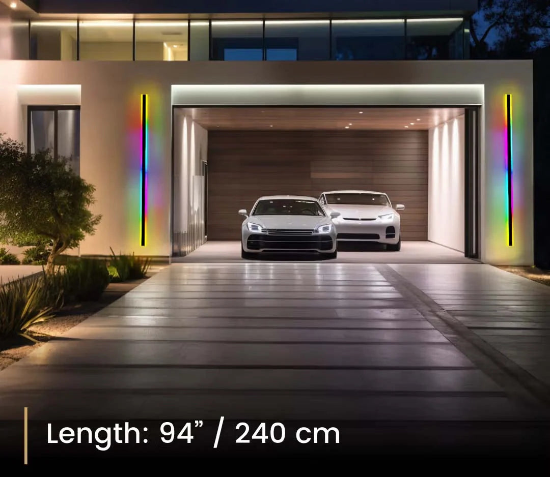 Zynella Chroma: Smart WiFi RGB Linear Outdoor Sconce (IP65 Waterproof)