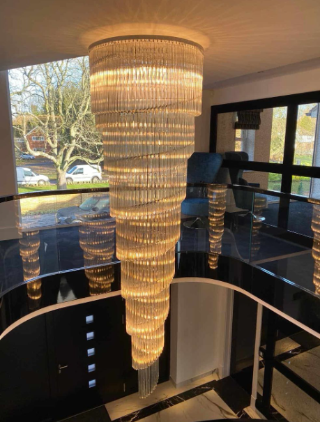 Zynella Crystal Spiral Staircase Ceiling Chandelier