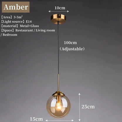 Zynella Gradient Glass Ball Pendant