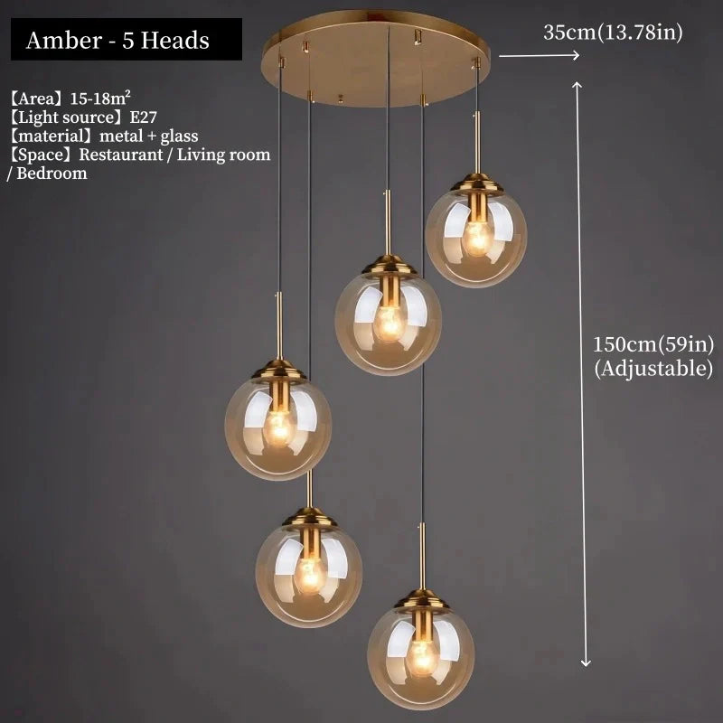 Zynella Gradient Glass Ball Pendant