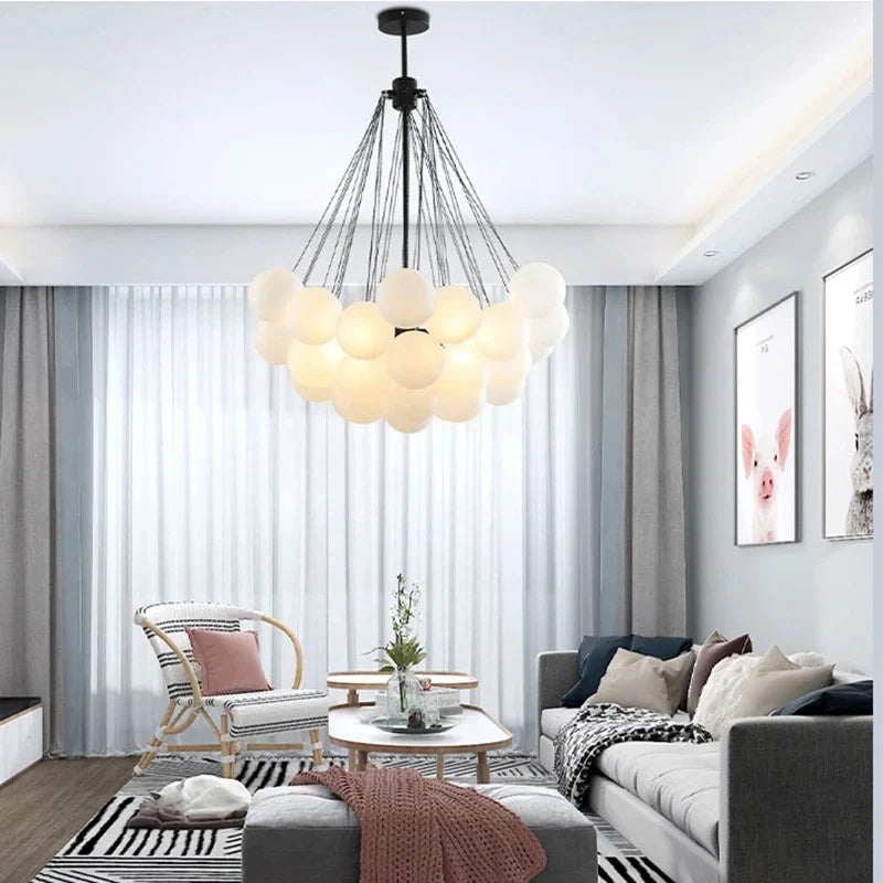 Zynella Frosted Ball Chandelier