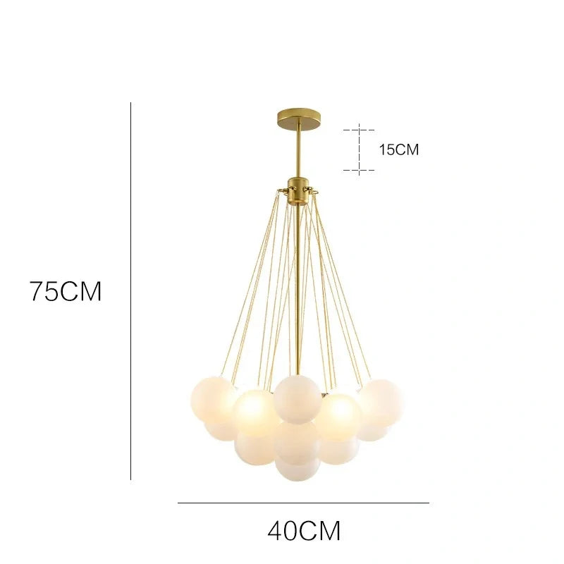 Zynella Frosted Ball Chandelier