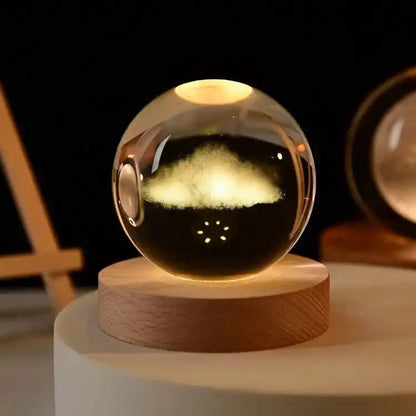 Zynella Celestial: 3D Laser-Etched Crystal Ball Night Light
