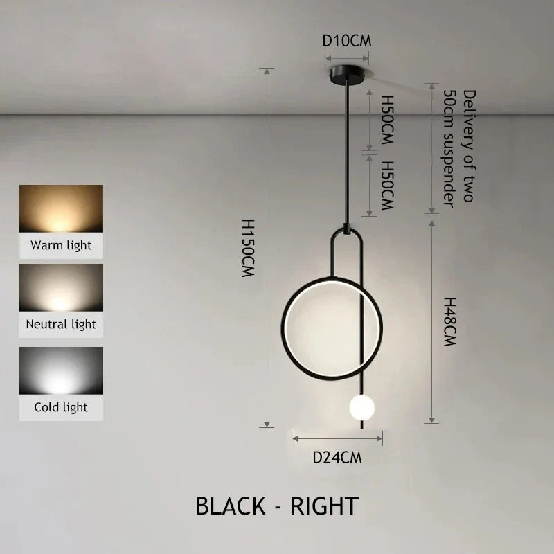 Modern Gold Ring Pendant Light