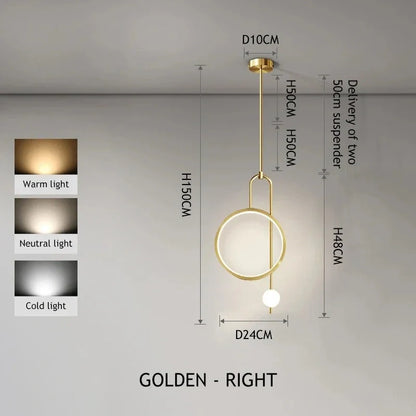 Modern Gold Ring Pendant Light