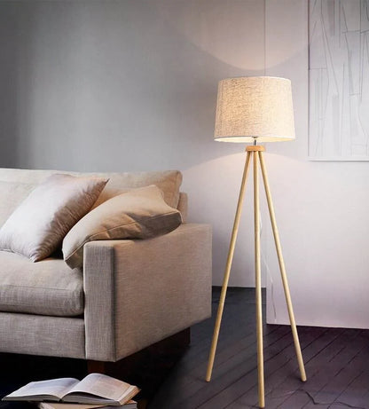 Lillian Wooden Shade Floor Lamp