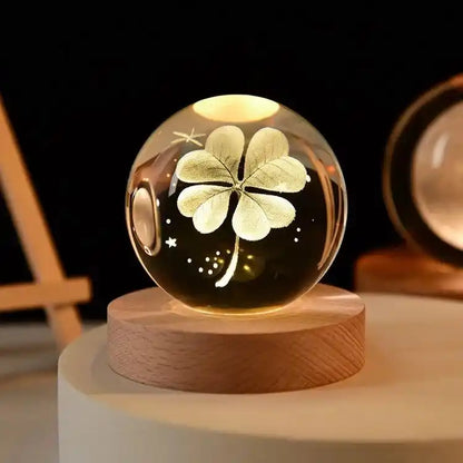 Zynella Celestial: 3D Laser-Etched Crystal Ball Night Light