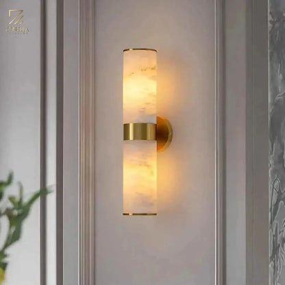 Zynella Antique Gold Marble Wall Lamp