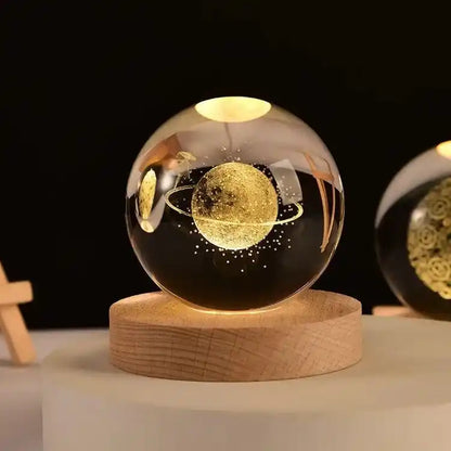 Zynella Celestial: 3D Laser-Etched Crystal Ball Night Light