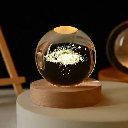 Zynella Celestial: 3D Laser-Etched Crystal Ball Night Light