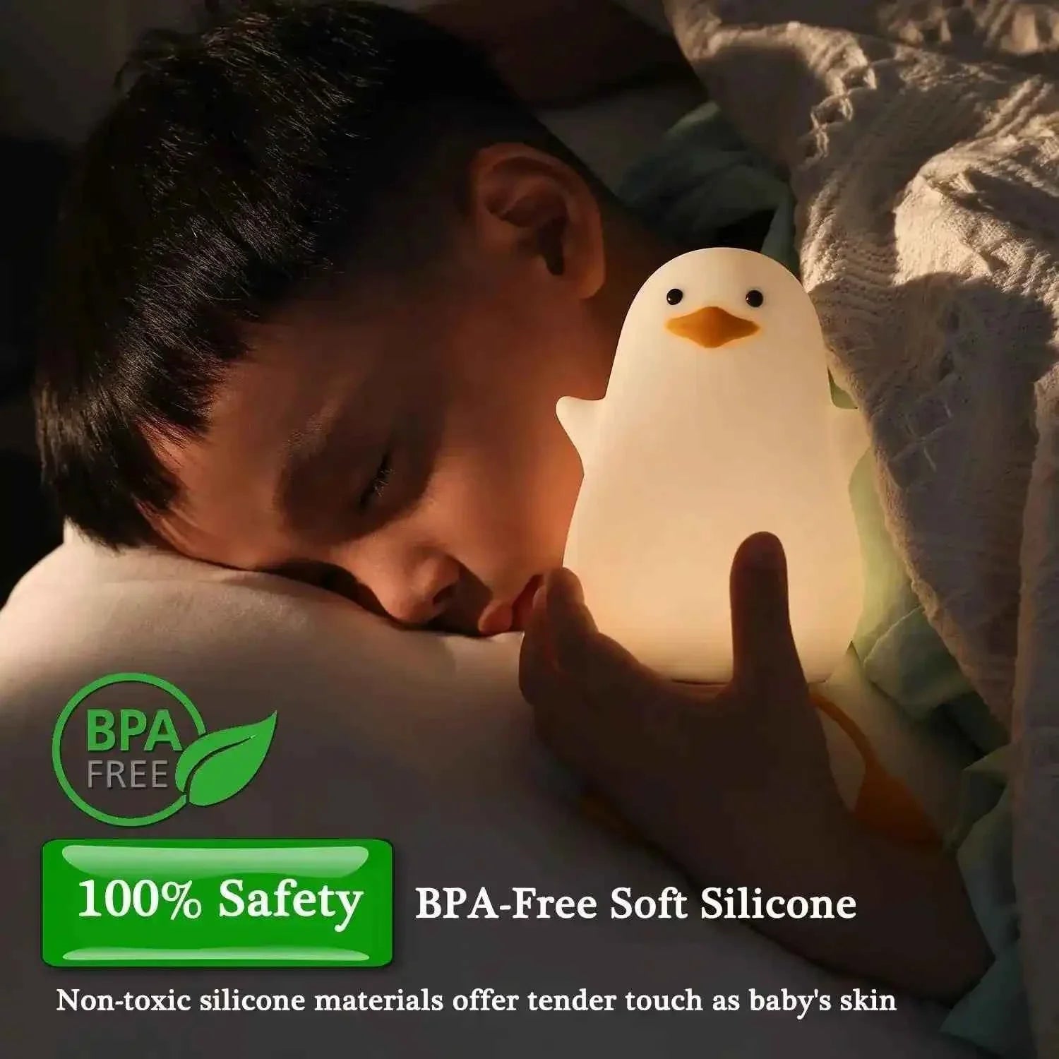Zynella Waddle: Squishy Silicone Duck Night Light & Sleep Companion