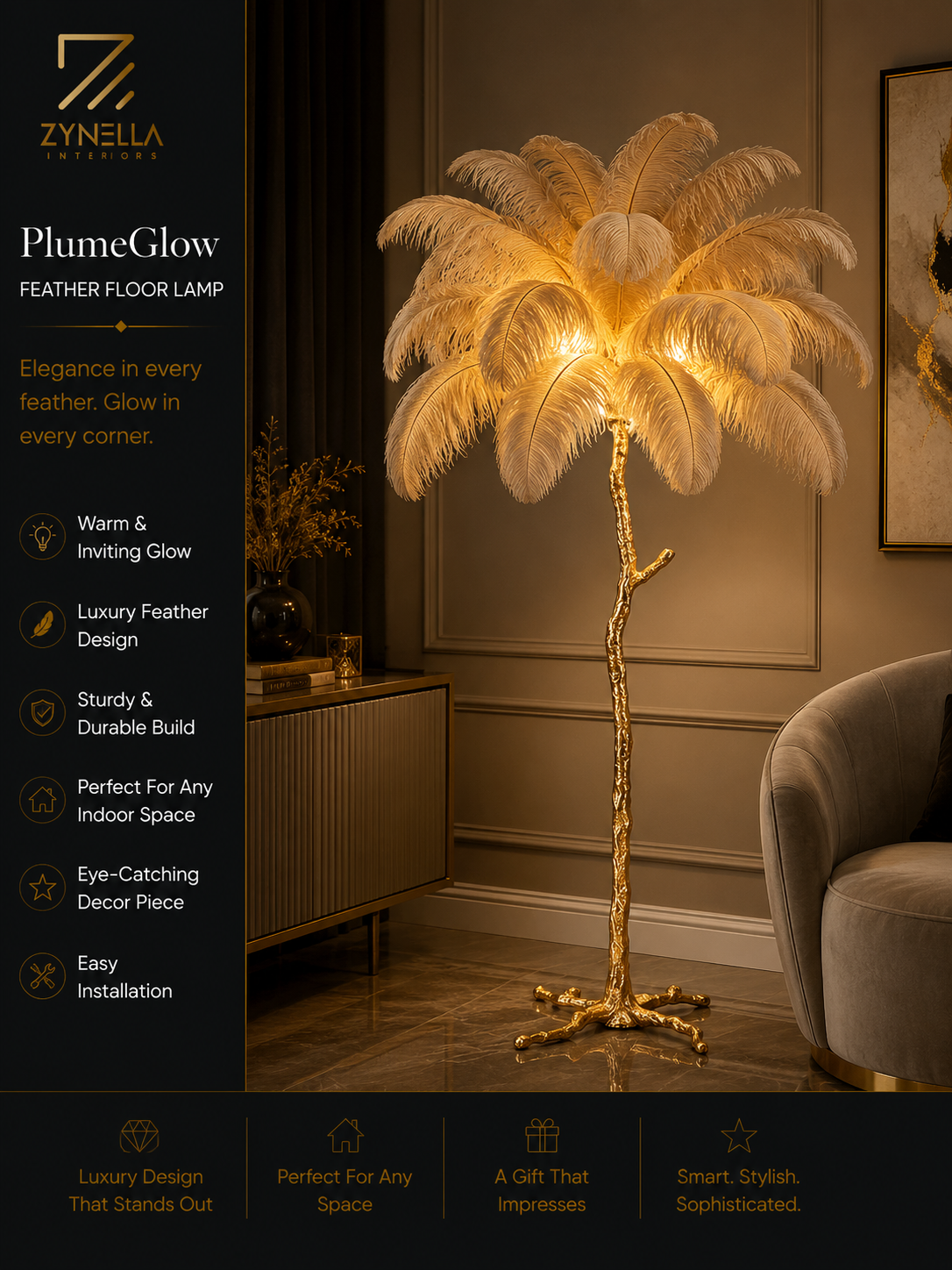 Faux Feather Classic Floor Lamp