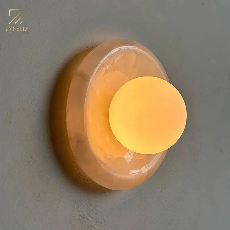 Modern Round Marble Wall Light