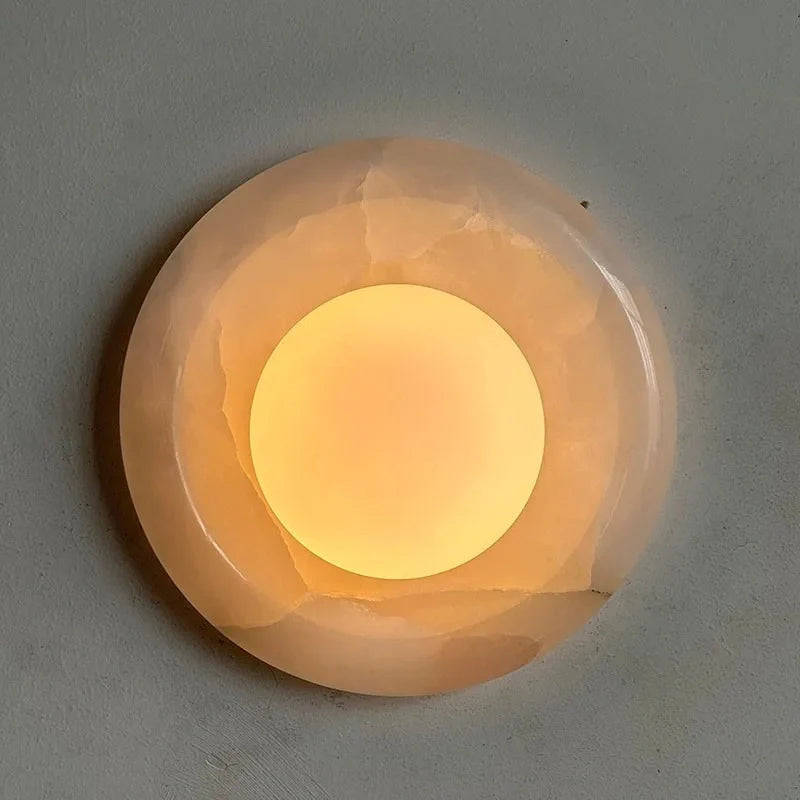 Modern Round Marble Wall Light