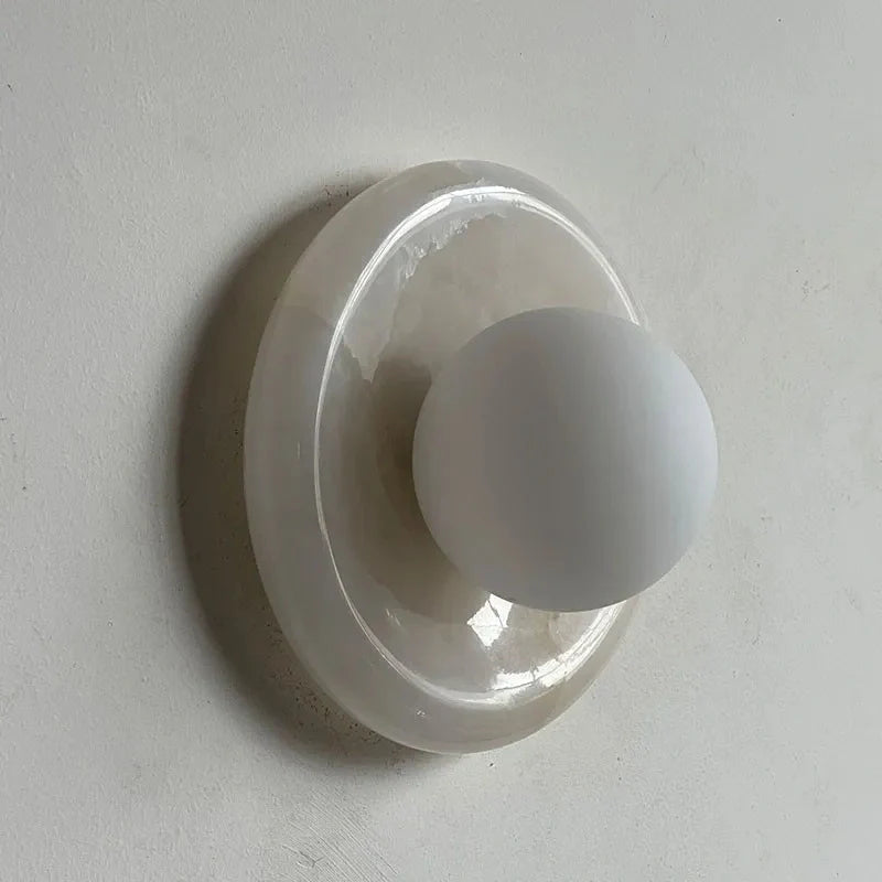 Modern Round Marble Wall Light