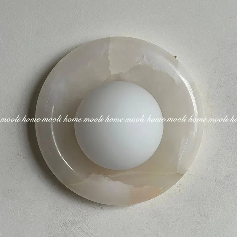 Modern Round Marble Wall Light