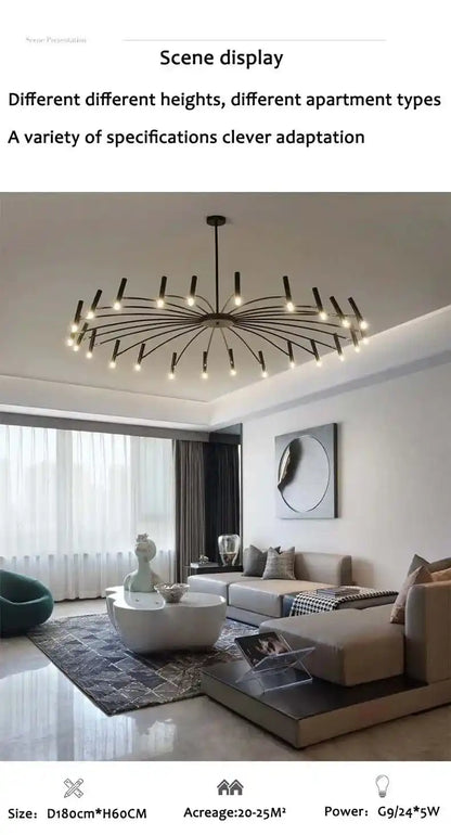 Zynella "Astra" Nordic Luxury Pendant: Adjustable Designer Chandelier