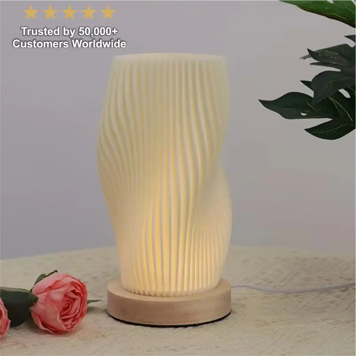 Zynella Lunar Scribe: 3D-Printed Ambient Lamp with Artisan Wood Base