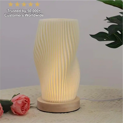 Zynella Lunar Scribe: 3D-Printed Ambient Lamp with Artisan Wood Base