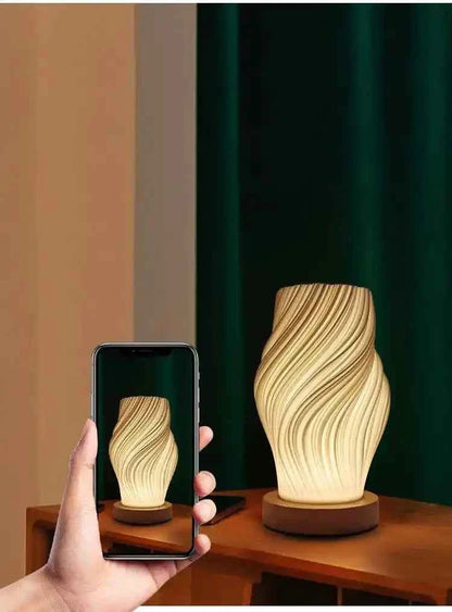 Zynella Lunar Scribe: 3D-Printed Ambient Lamp with Artisan Wood Base