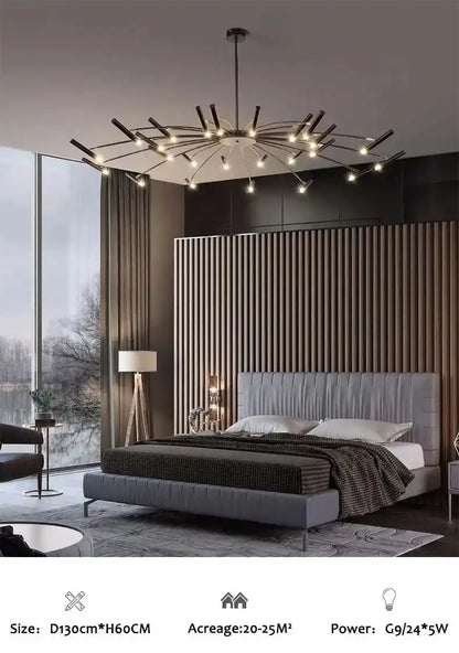 Zynella "Astra" Nordic Luxury Pendant: Adjustable Designer Chandelier
