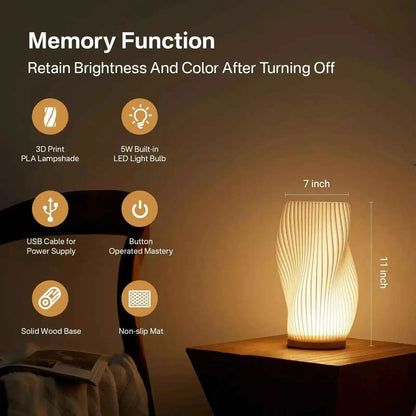 Zynella Lunar Scribe: 3D-Printed Ambient Lamp with Artisan Wood Base
