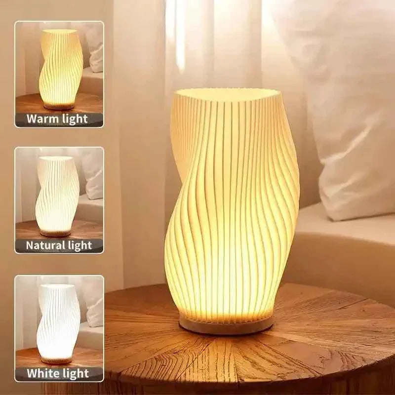Zynella Lunar Scribe: 3D-Printed Ambient Lamp with Artisan Wood Base