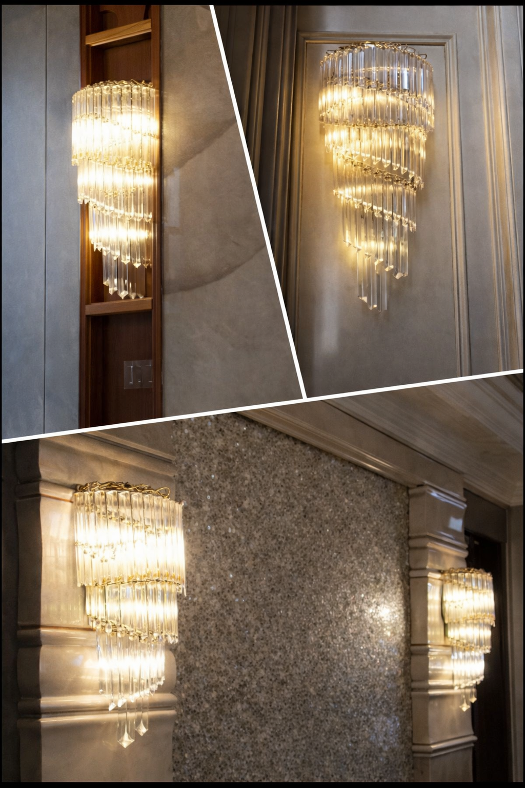 Alana Crystal Spiral Wall Lamp