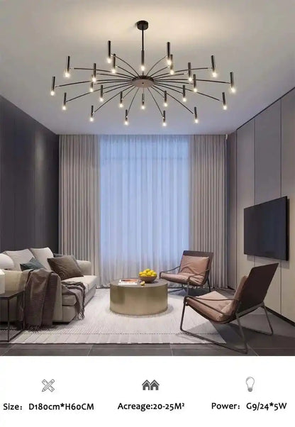 Zynella "Astra" Nordic Luxury Pendant: Adjustable Designer Chandelier