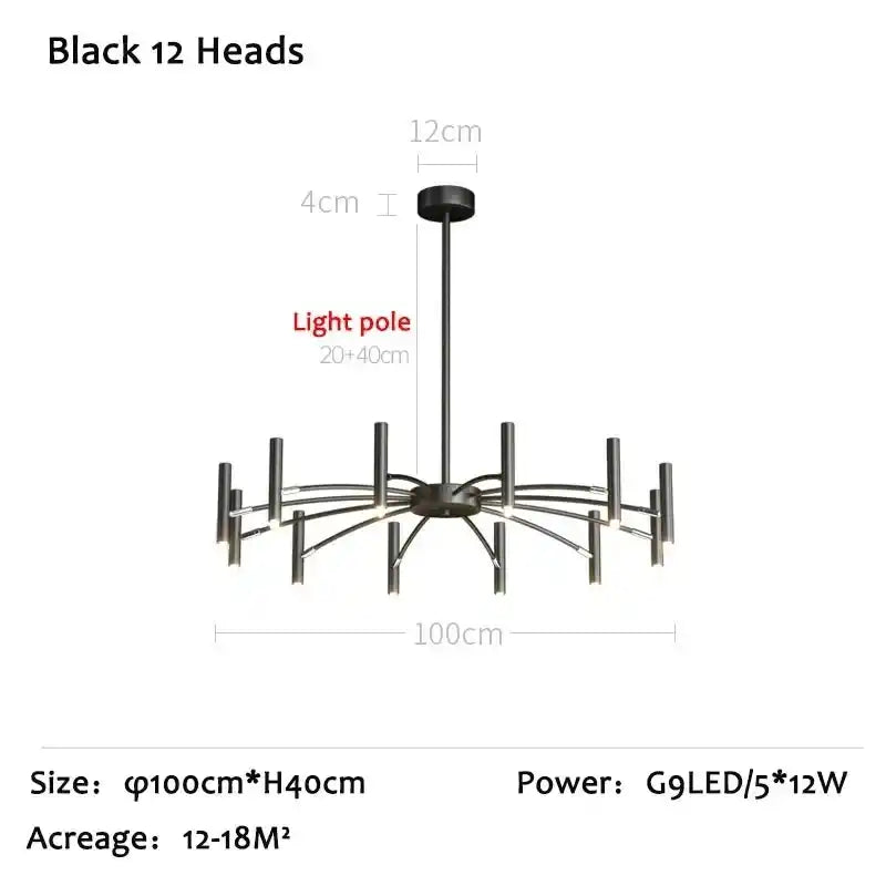 Zynella "Astra" Nordic Luxury Pendant: Adjustable Designer Chandelier