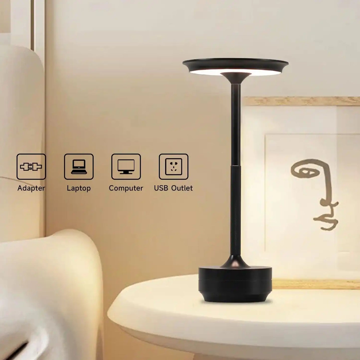 Zynella Aura: Professional Metal Cordless Table Lamp