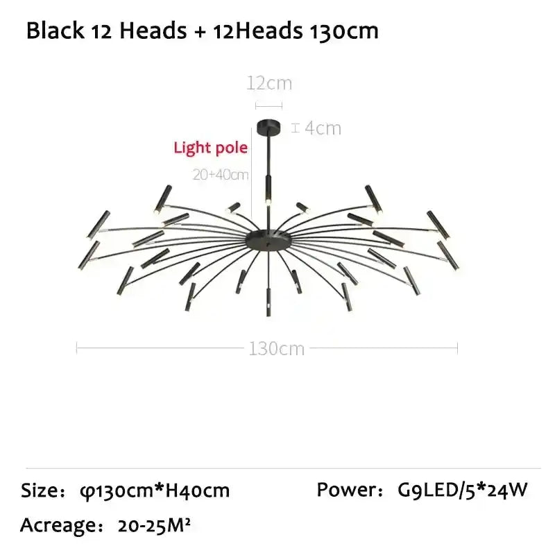 Zynella "Astra" Nordic Luxury Pendant: Adjustable Designer Chandelier