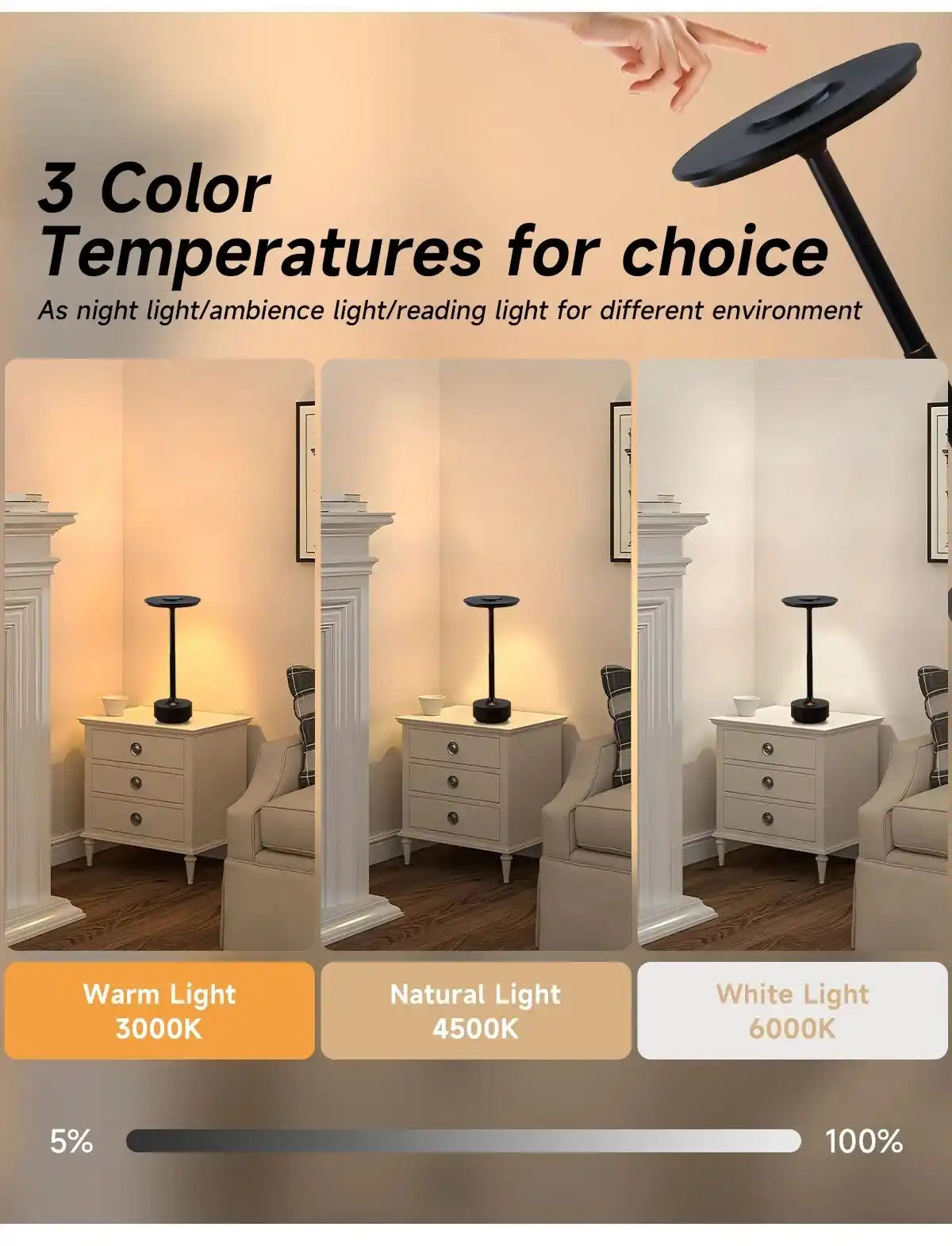 Zynella Aura: Professional Metal Cordless Table Lamp
