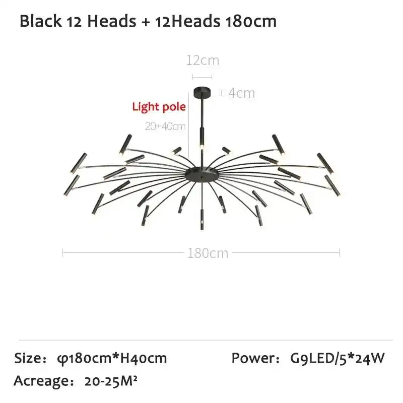 Zynella "Astra" Nordic Luxury Pendant: Adjustable Designer Chandelier