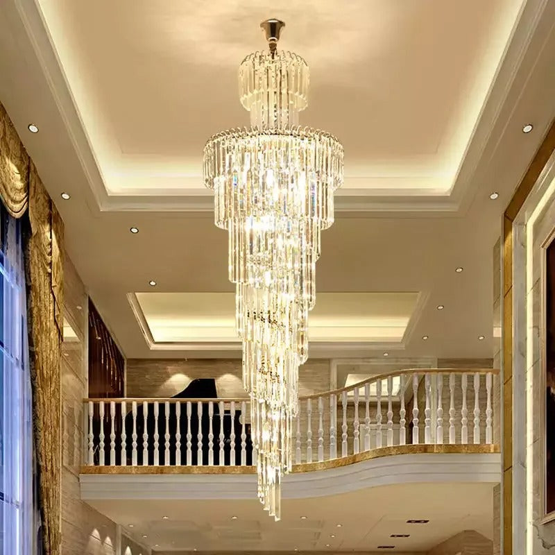 Elysian Glow Crystal Tower Modern  Chic Glass Globe Pendant - Zynella