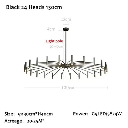 Zynella "Astra" Nordic Luxury Pendant: Adjustable Designer Chandelier