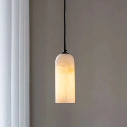 Ethereal Glow Marble Round Flush Mount Pendant