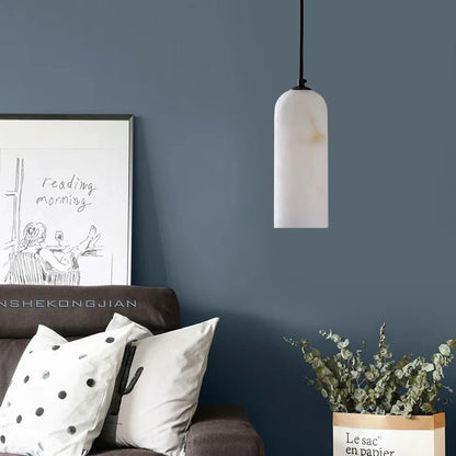 Ethereal Glow Marble Round Flush Mount Pendant