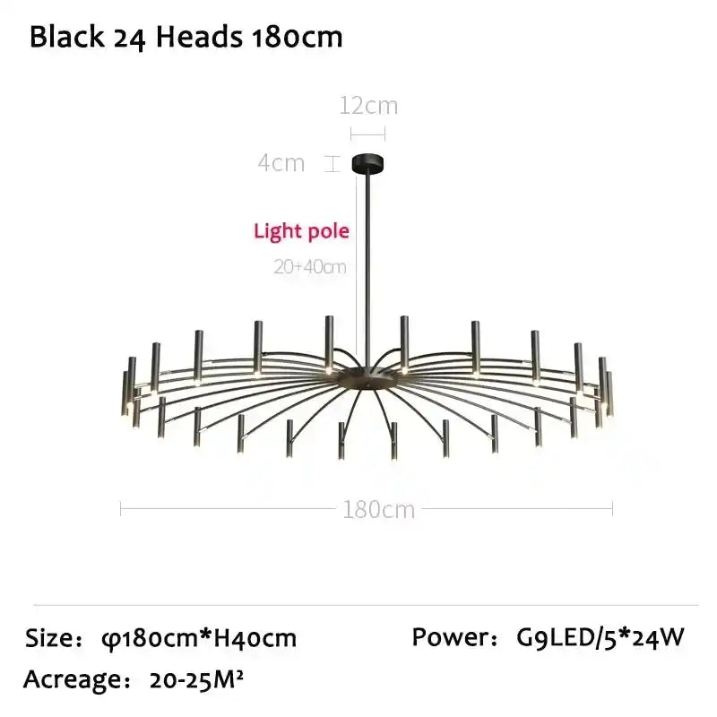Zynella "Astra" Nordic Luxury Pendant: Adjustable Designer Chandelier
