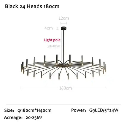Zynella "Astra" Nordic Luxury Pendant: Adjustable Designer Chandelier