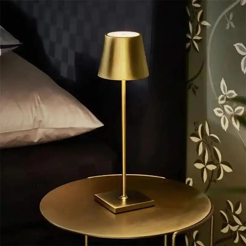 Zynella Aurelia: Modern Gold Cordless Table Lamps (Set of 2)