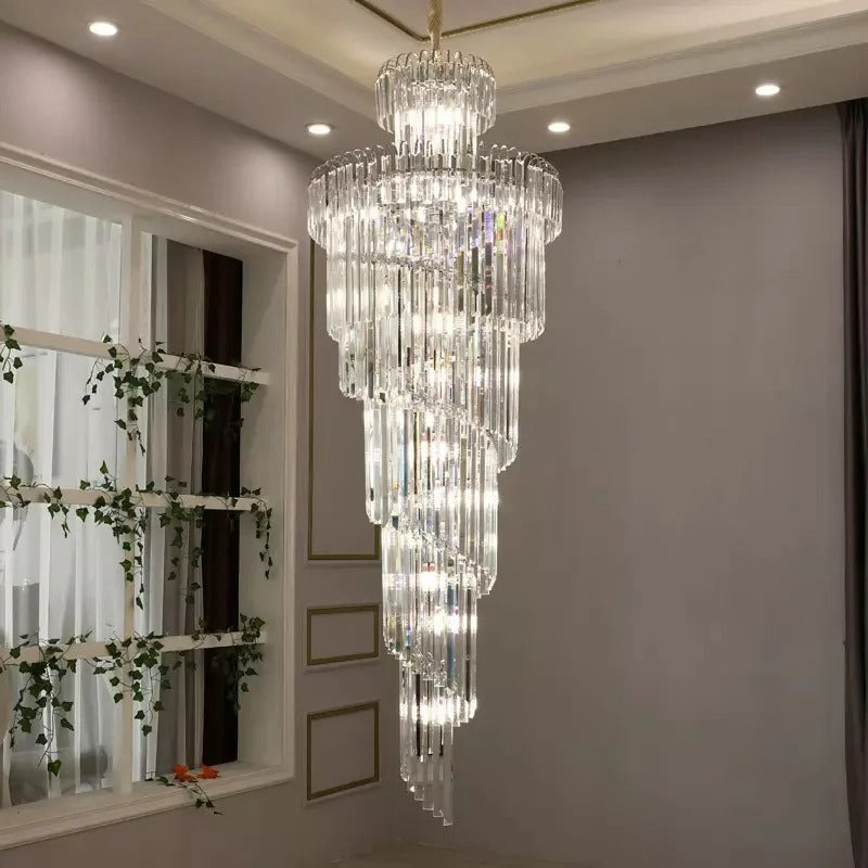 Elysian Glow Crystal Tower Modern  Chic Glass Globe Pendant - Zynella
