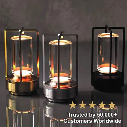 Zynella Lantern: Premium Crystal & Aluminum Alloy Cordless Lamp