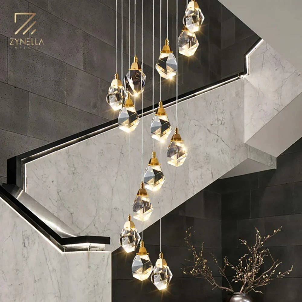 Elodie Spiral Crystal Chandelier