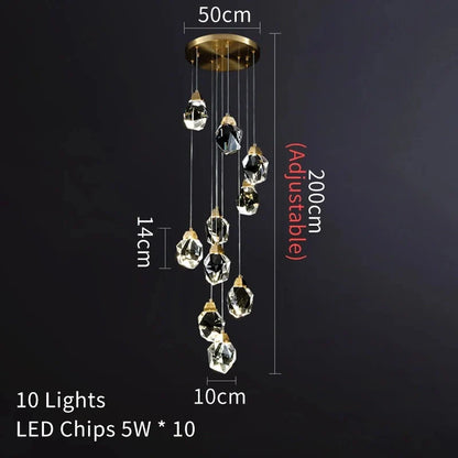 Elodie Spiral Crystal Chandelier